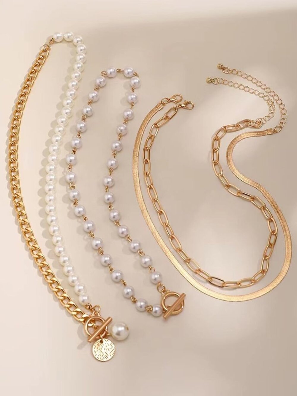 Gold Layered Necklaces for Women Chunky Layered Gold Necklaces Stacked Paperclip - Picture 5 of 8